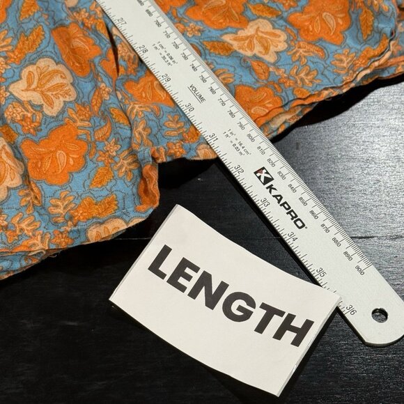 Sundry Blouson Tunic Blue Orange Floral Mini Boho Dress Womens Size Small 1 - Picture 12 of 13